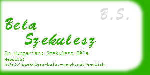 bela szekulesz business card